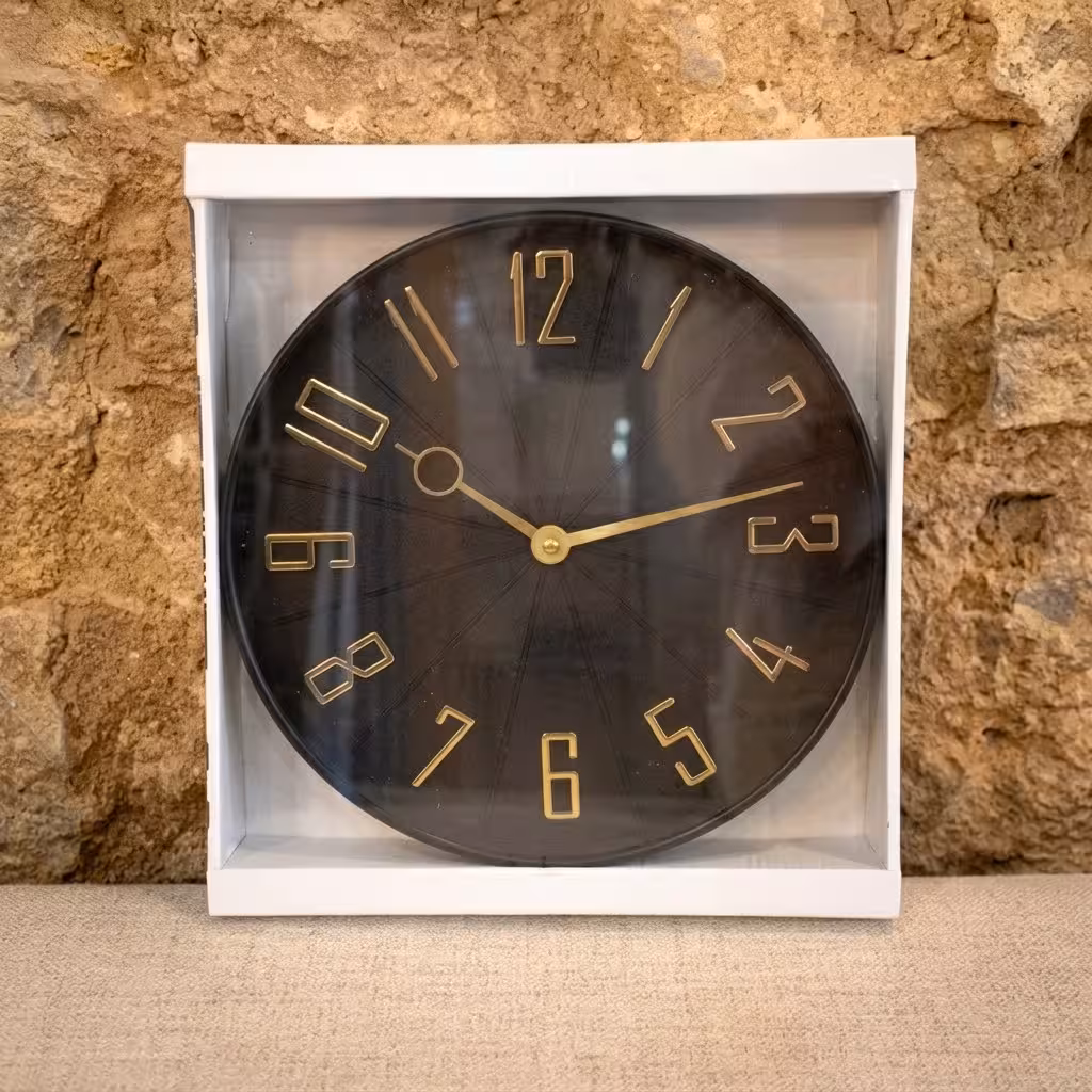 Reloj pared moderno negro