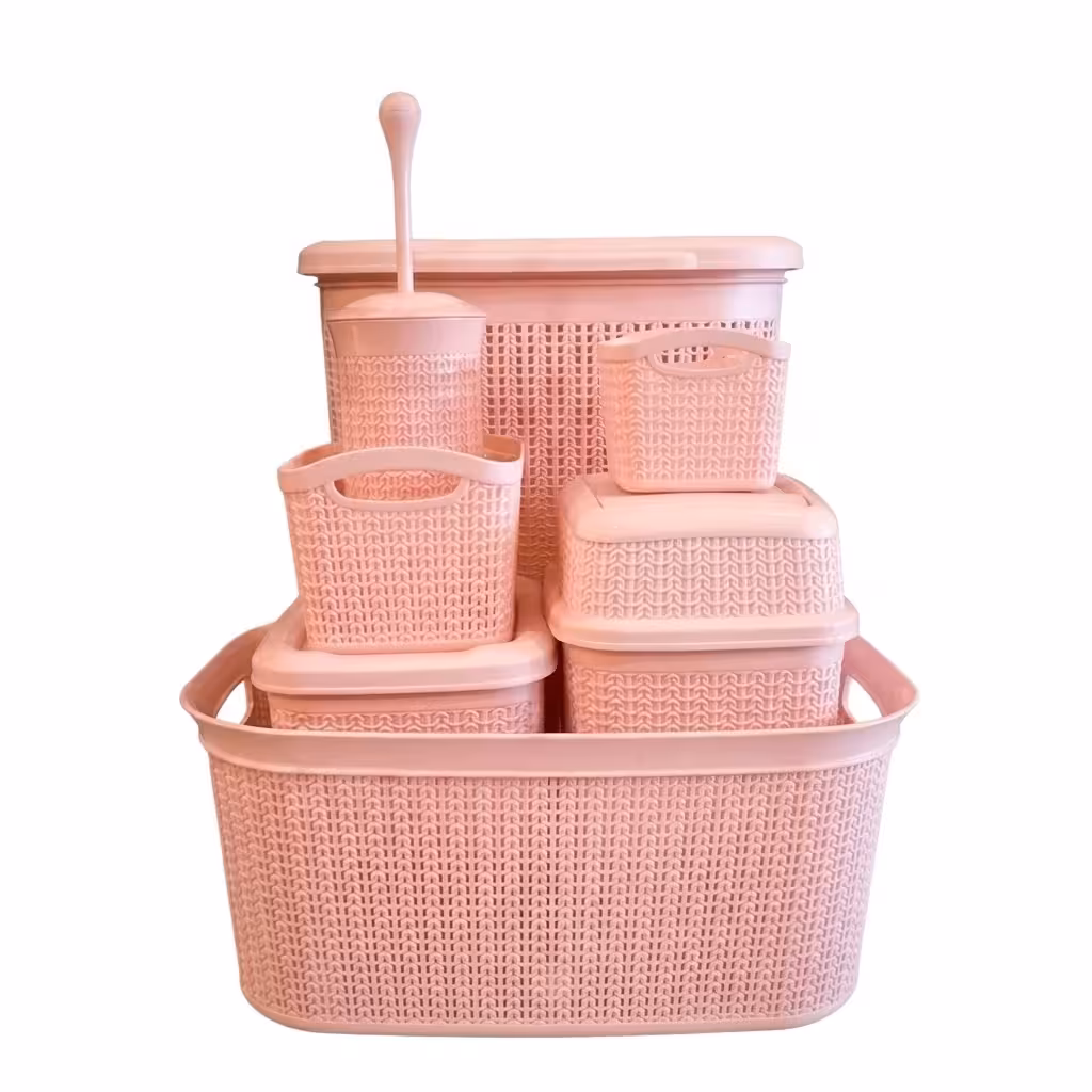 Set de 7 piezas para el baño color Rosa