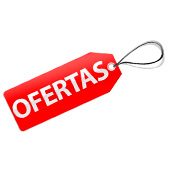 Un icono con una etiqueta roja y el texto de ofertas
